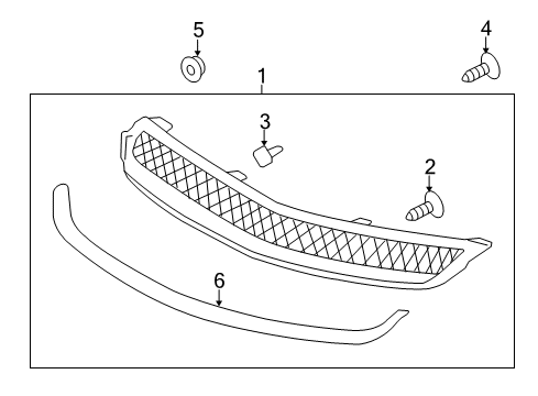 2015 Chevy Captiva Sport Front Bumper - Grille & Components Diagram