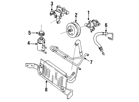 1995 Chevy Corvette P/S Pump & Hoses, Steering Gear & Linkage Diagram 3 - Thumbnail