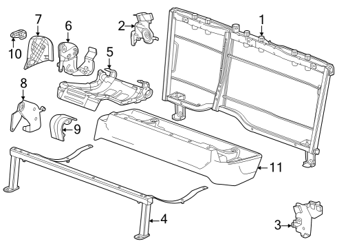 2023 Chevy Colorado Rear Seat Components Diagram