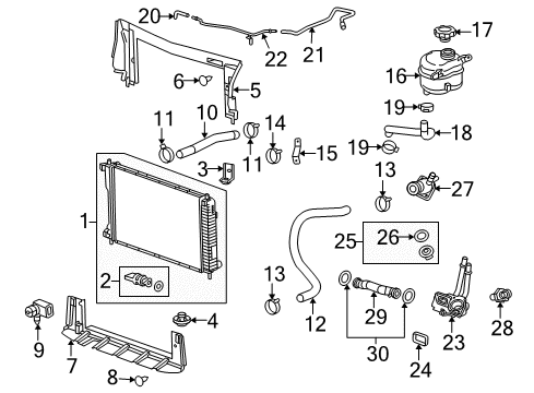 2017 GMC Terrain Baffle, Rad Air Upr Diagram for 84024045