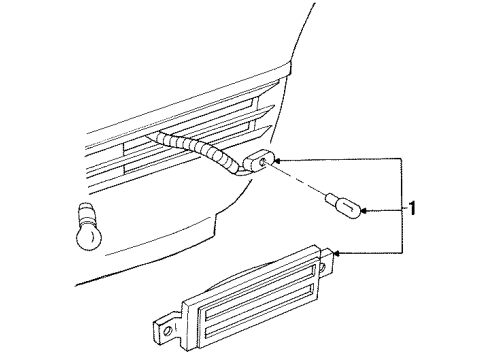 1995 Oldsmobile 98 Lamp Assembly, Front Side Marker, Light Diagram for 5975707