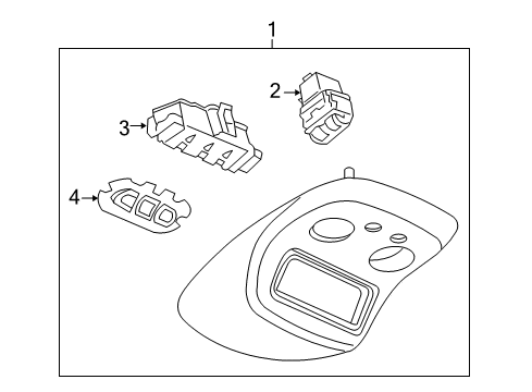 2005 Chevy Silverado 1500 Console Assembly, Roof *Shale Diagram for 15826741