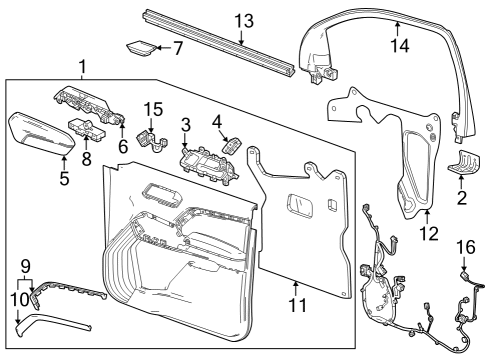 2023 GMC Canyon HARNESS ASM-FRT S/D DR LK DR WRG Diagram for 84845392