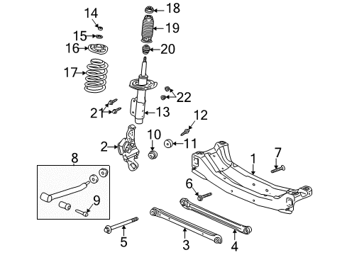 2004 Oldsmobile Alero Washer, Rear Suspension Trailing Arm Diagram for 22650696