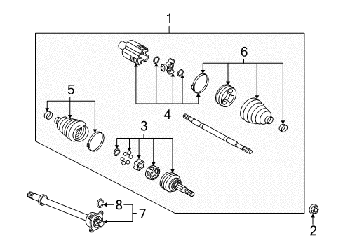 2012 Buick Enclave Drive Axles - Front Diagram