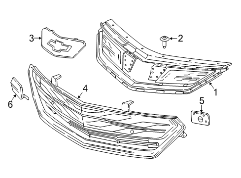 2018 Chevy Volt Grille & Components Diagram