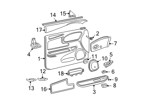 1999 Buick Century TRIM, Front Door Trim Diagram for 10431145