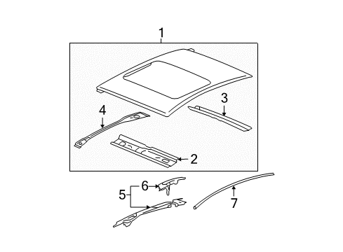 2008 Buick LaCrosse Roof & Components, Exterior Trim Diagram