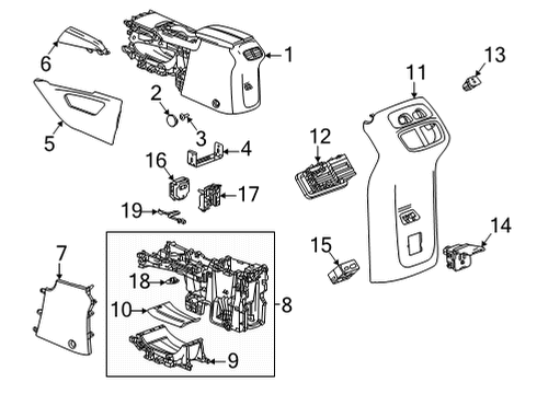 2021 Buick Envision Panel Assembly, F/Flr Cnsl Extn *Beige G Diagram for 84922882