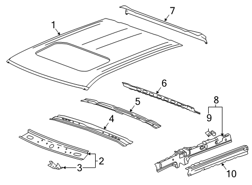 2020 Chevy Silverado 1500 Roof & Components Diagram