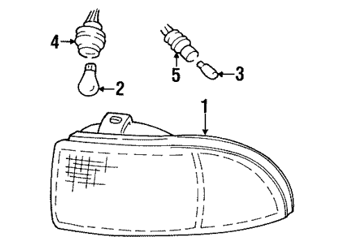 1994 Chevy Impala Corner & Side Marker Lamps Diagram