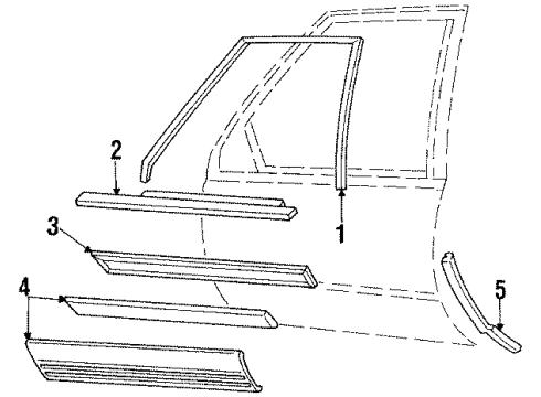 1990 Oldsmobile 98 Molding, Edge Guard Front Door Upper Diagram for 20742253