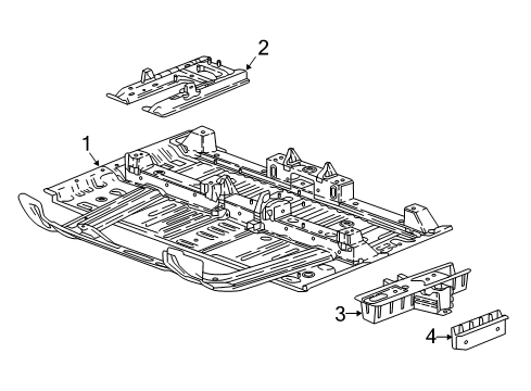 2021 Chevy Traverse Floor & Rails Diagram