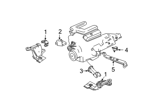 2001 Chevy Camaro Engine & Trans Mounting Diagram