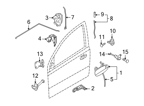 2010 Pontiac G3 Cylinder Kit,Front Side Door Lock (W/ Key) Diagram for 93745251