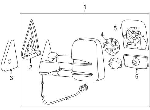 2007 GMC Sierra 1500 Classic Outside Mirrors Diagram 1 - Thumbnail