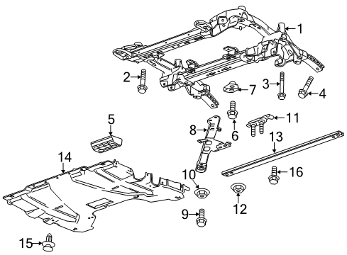 2018 Cadillac CTS Cradle Assembly, Drivetrain & Frt Susp Diagram for 84687526