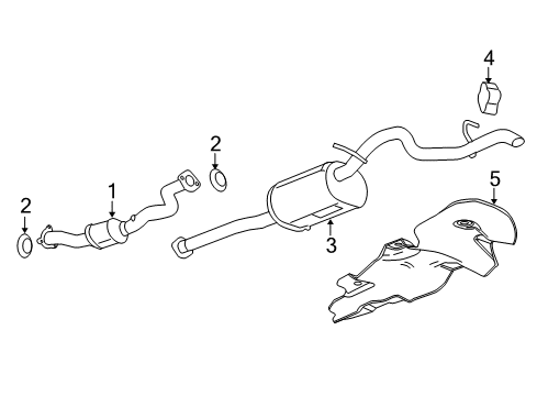 2005 Chevy Colorado Exhaust Muffler Assembly (W/ Exhaust Pipe & Tail Pipe) Diagram for 15773627