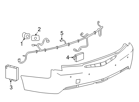 2019 Cadillac ATS Electrical Components - Rear Bumper Diagram