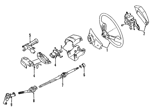 1999 Chevy Prizm Steering Wheel Diagram for 94857871