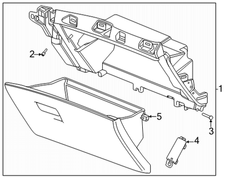 2021 Buick Envision Door Assembly, I/P Compt *Beige G Diagram for 84902421