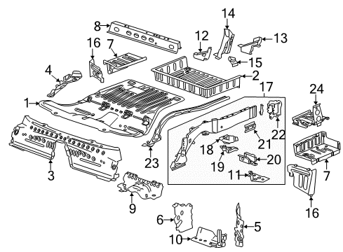 2014 Cadillac ATS Rear Floor & Rails Diagram