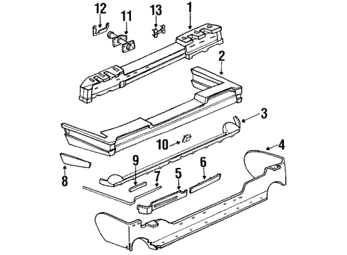 1991 Cadillac Eldorado Rear Bumper Cover Diagram for 20750760