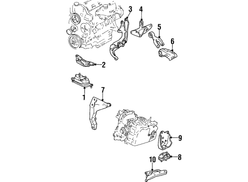 2002 Pontiac Grand Prix Engine & Trans Mounting Diagram 1 - Thumbnail