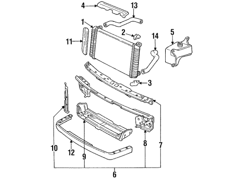 1992 Oldsmobile 98 Radiator & Components Diagram