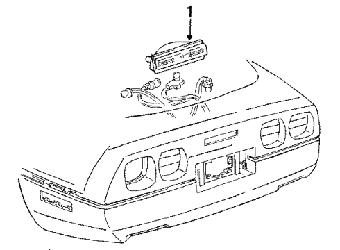 1991 Chevy Corvette High Mount Lamps Diagram