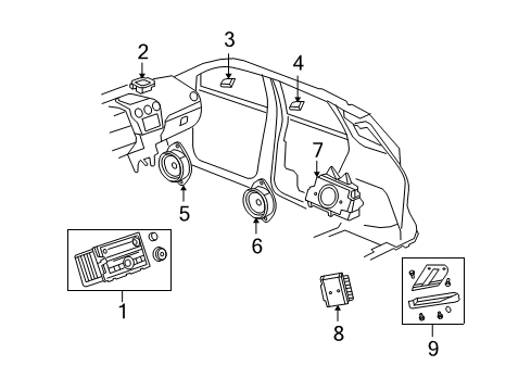 2008 Saturn Vue Amplifier Asm,Radio Speaker (W/Bracket) Diagram for 20838489