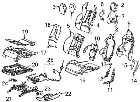 2020 Chevy Corvette Cover Assembly, F/Seat Cush *Black Diagram for 84830357