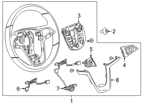 2016 Buick Encore Steering Wheel Assembly *Black Diagram for 95388216