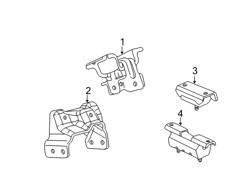 2004 Cadillac Escalade ESV Engine & Trans Mounting Diagram