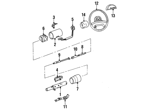 1987 Cadillac Allante Actuator,Ignition Switch Diagram for 7844590