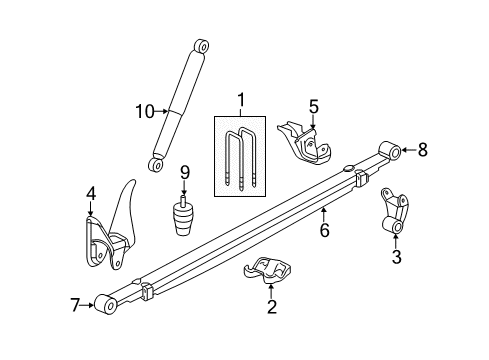 2011 Chevy Silverado 2500 HD Rear Suspension Components, Stabilizer Bar Diagram 2 - Thumbnail