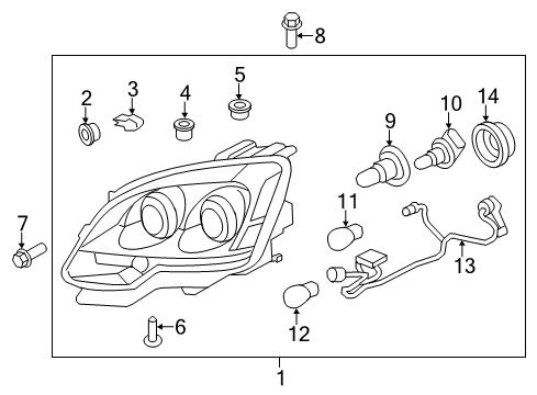 2010 GMC Acadia Bulbs Diagram 2 - Thumbnail