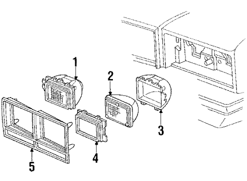 1985 Pontiac Bonneville Headlamps, Electrical Diagram