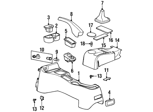 1995 Saturn SL1 Console Diagram