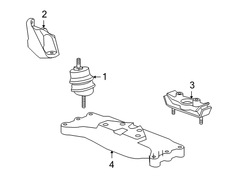 2011 Chevy Camaro Engine & Trans Mounting Diagram 1 - Thumbnail