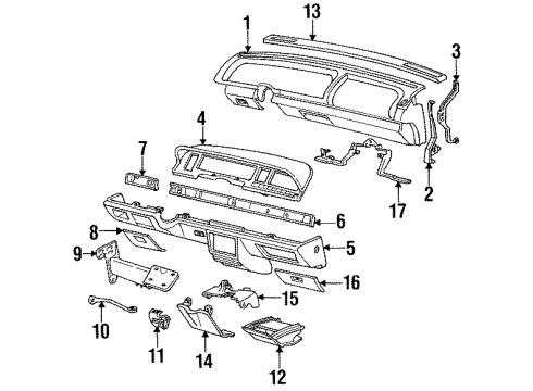 1992 Oldsmobile 98 CLUSTER A Diagram for 16141213