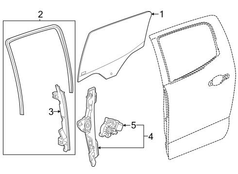 2023 Chevy Colorado Glass - Rear Door Diagram