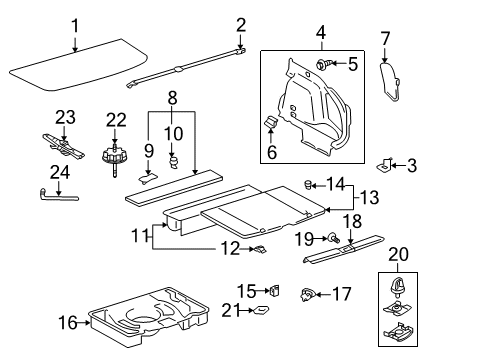 2007 Pontiac Vibe Interior Trim - Rear Body Diagram