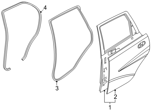 2010 Pontiac G3 Rear Door, Body Diagram