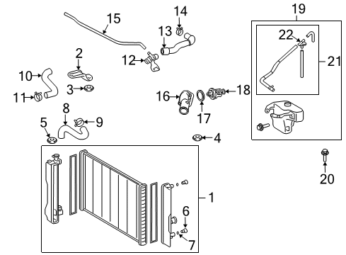 2010 Pontiac Vibe Thermostat,Engine Coolant Diagram for 88974571