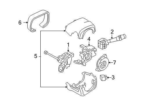 2011 Chevy Corvette Shroud, Switches & Levers Diagram