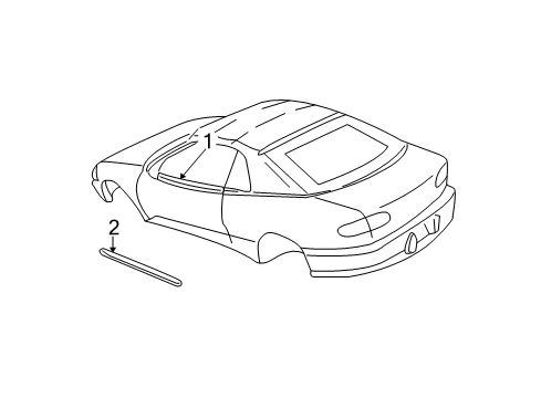 1998 Chevy Cavalier Exterior Trim - Door Diagram