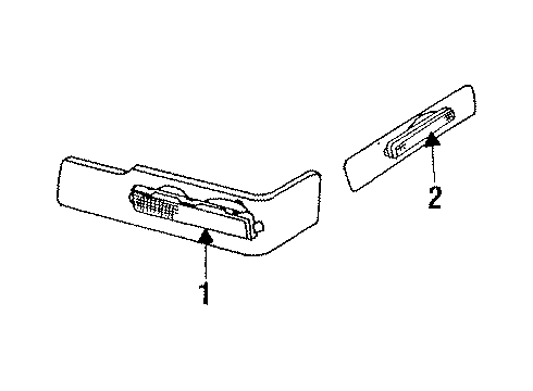 1989 Cadillac Eldorado Park & Side Marker Lamps Diagram