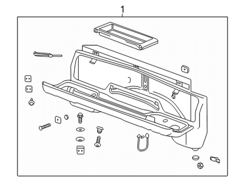 2023 Chevy Silverado 3500 HD Exterior Trim - Pick Up Box Diagram