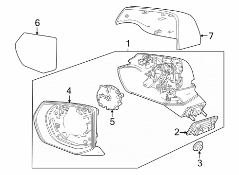 2022 GMC Yukon XL Outside Mirrors Diagram 2 - Thumbnail